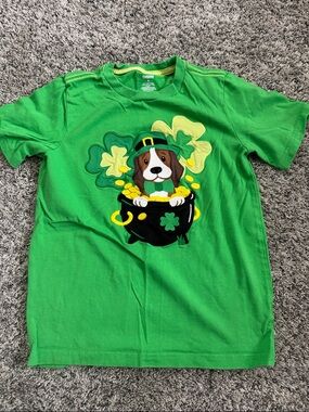 Green St. Patrick's Day Puppy Graphic Tee - Kids
